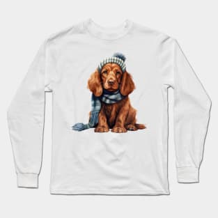 Winter Irish Setter Dog Long Sleeve T-Shirt